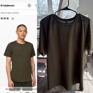 Lululemon Men’s Peak Potential Short Sleeve
Forest Green Size XL